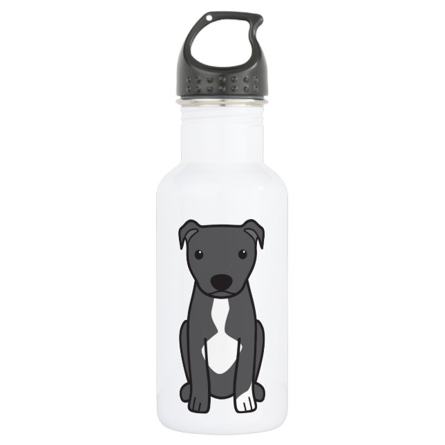 Botella De Agua Pitbull Terrier americano (oídos naturales) (Anverso)