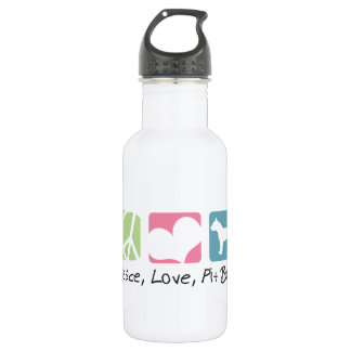 Botella De Agua Pitbulls del amor de la paz