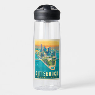 Botella De Agua Pittsburgh, PA   Vista de ojos de pájaro