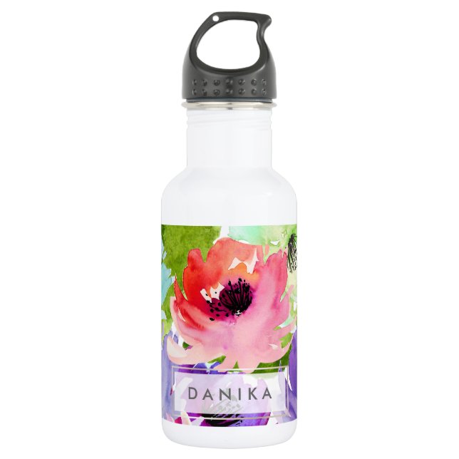 Botella De Agua PixDezines Floral/acuarela/Rosa de agua (Anverso)