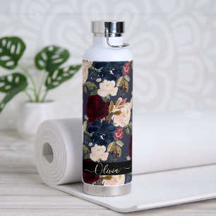Botella De Agua PixDezines Flores de color de agua fondo DIY