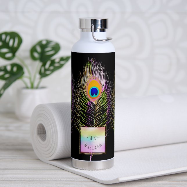 Botella De Agua PixDezines Peacock Feather (Yoga)
