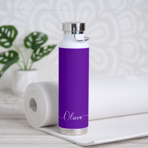 Botella De Agua PixDezines Royal Purple Monograma DIY Color