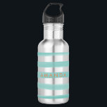 Botella De Agua PixDezines Verde azulados Rayos verdes/ajustables<br><div class="desc">PixDezines Verde azuladas rayas verdes,  diseño dinámico.. le permite ajustar las rayas y cambiar el color de fondo. Para ver más de nuestras rayas,  copie y pegue esta URL: www.zazzle.com/pixdezines stripes bottles?rf=238522335502586196 Copyright © 2008-2016 PixDezines.com™ y PixDezines™ en zazzle.com. Todos Los Derechos Reservados.</div>