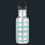 Botella De Agua PixDezines Verde azulados Rayos verdes/ajustables<br><div class="desc">PixDezines Verde azuladas rayas verdes,  diseño dinámico.. le permite ajustar las rayas y cambiar el color de fondo. Para ver más de nuestras rayas,  copie y pegue esta URL: www.zazzle.com/pixdezines stripes bottles?rf=238522335502586196 Copyright © 2008-2016 PixDezines.com™ y PixDezines™ en zazzle.com. Todos Los Derechos Reservados.</div>
