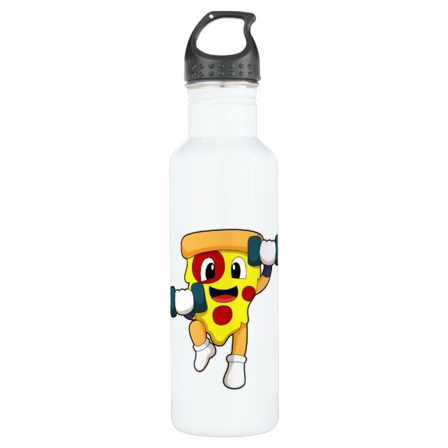 Botella De Agua Pizza en el gimnasio con campanas (Anverso)