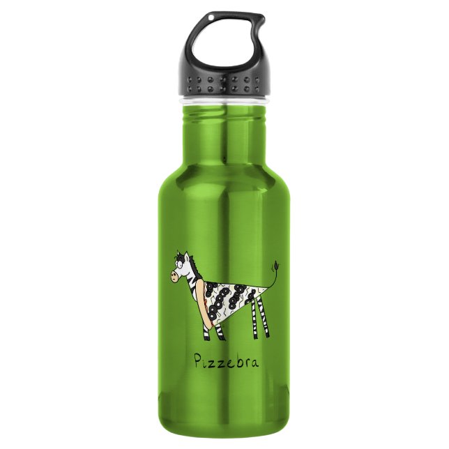 Botella De Agua Pizza Funny Kids Zebra (Anverso)