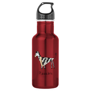 Botella De Agua Pizza Zebra Cute Kids Personalizado