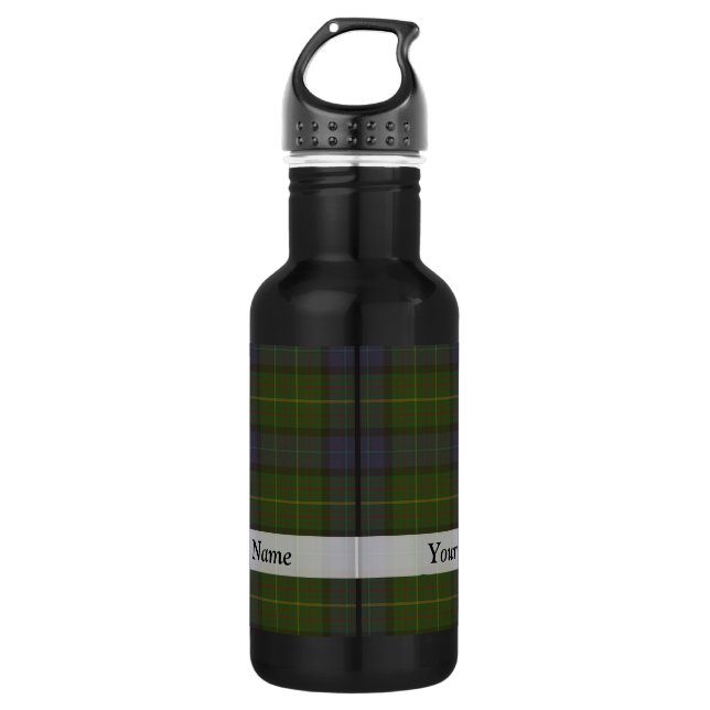 Botella De Agua Placa de tartán verde (Anverso)
