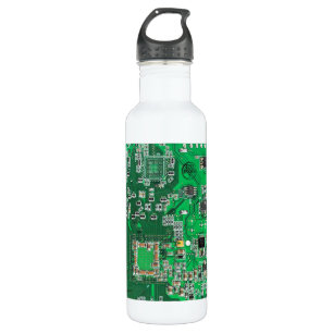 Botella De Agua Placa verde del circuito del geek de la computador