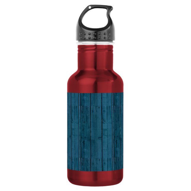 Botella De Agua Placas de madera pintadas de azul (Anverso)
