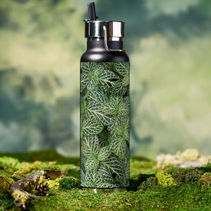 Botella De Agua Planta de nervio verde deja flores