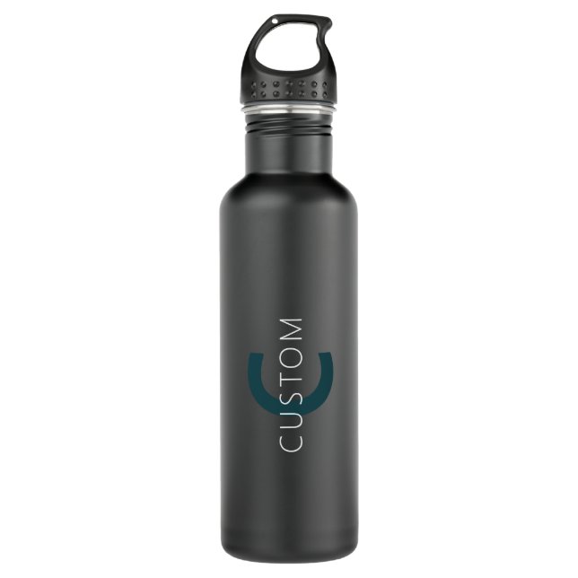 Botella De Agua Plantilla de monograma de Personalizable elegante (Anverso)