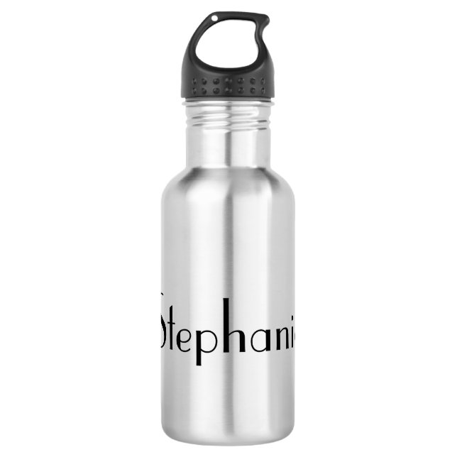 Botella De Agua Plantilla de monograma regalo Guay en blanco y neg (Anverso)