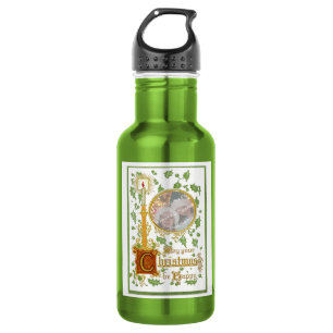 Botella De Agua Plantilla de Navidades fotográficos Vintage Candle
