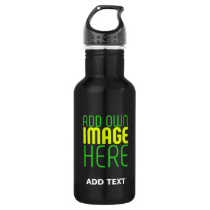 BOTELLA DE AGUA PLANTILLA DE TEXTO DE IMAGEN NEGRA SENCILLA EDITAB