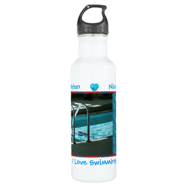 Botella De Agua Plantilla Temática De Swim Motivacional (Anverso)