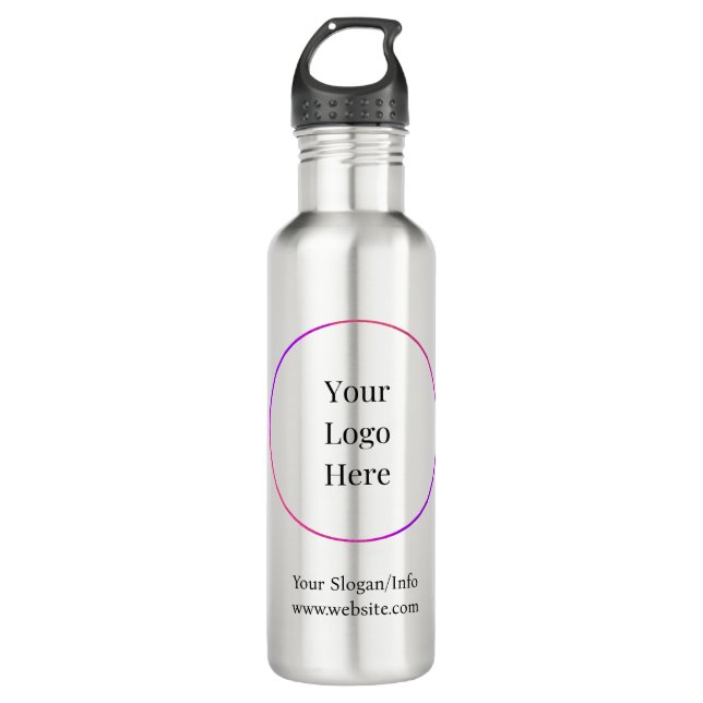 Botella De Agua Plantillas de Personalizable moderno con logotipo  (Anverso)