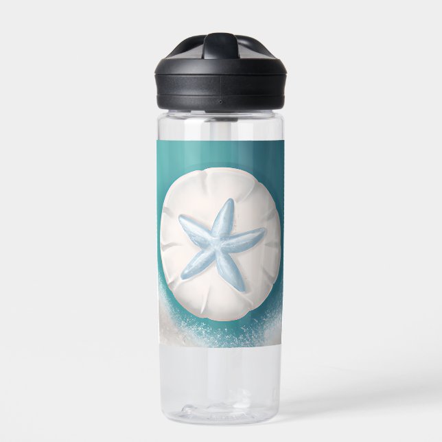 Botella De Agua Playa personalizada de Starfish verde azulada (Delante)