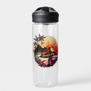Botella De Agua Playa Retro Surfer Sunset