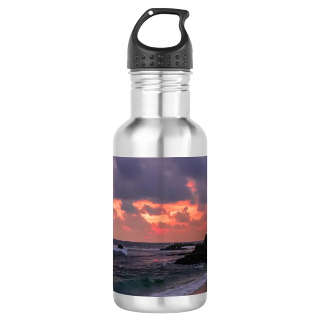 Botella De Agua Playa romántica en Dusk (Anverso)