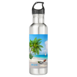Botella De Agua Playa Tropical personalizado