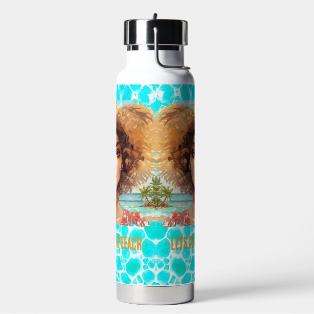 Botella De Agua Playa Tropical, Vamos a la Playa,  (Izquierda)