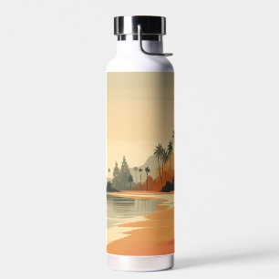 Botella De Agua Playa vintage/retro/tropical