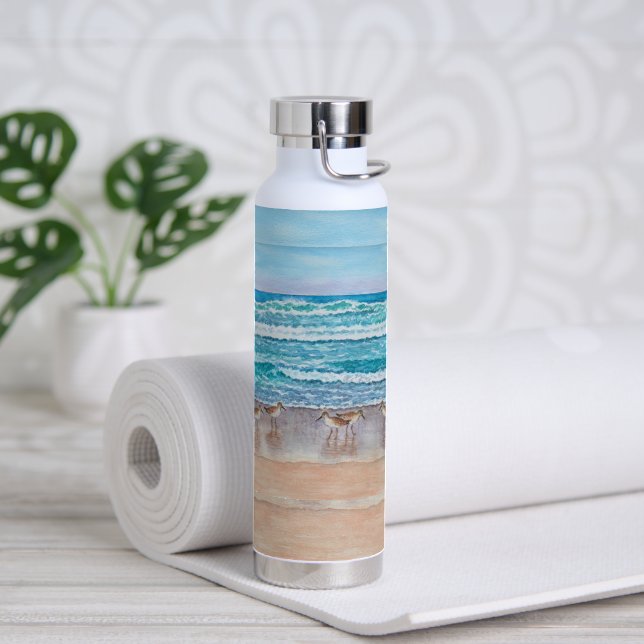 Botella De Agua Playeros de la Bahía de Monterey (Yoga (girado))