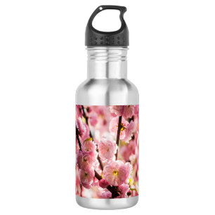 Botella De Agua Pluma de flores - Paradismo rosa