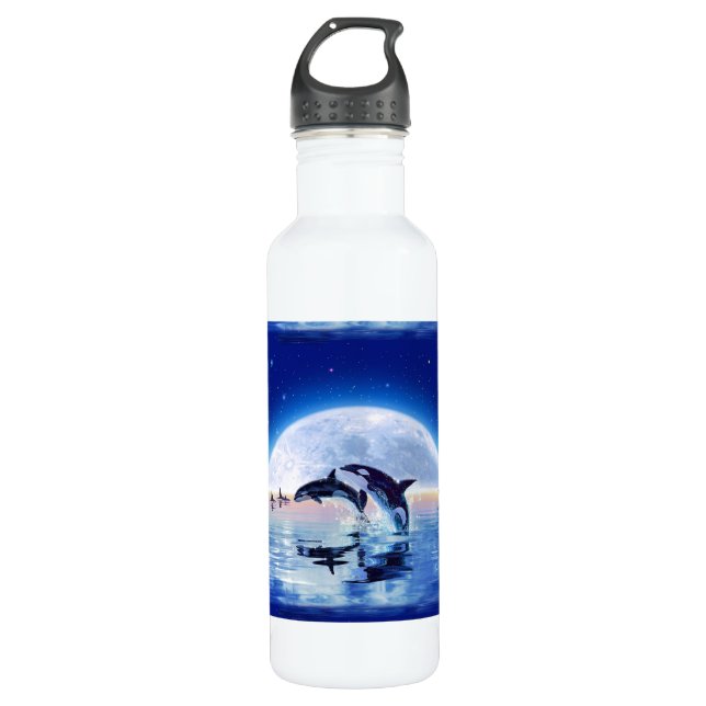 Botella De Agua Pod de Orcas (Anverso)