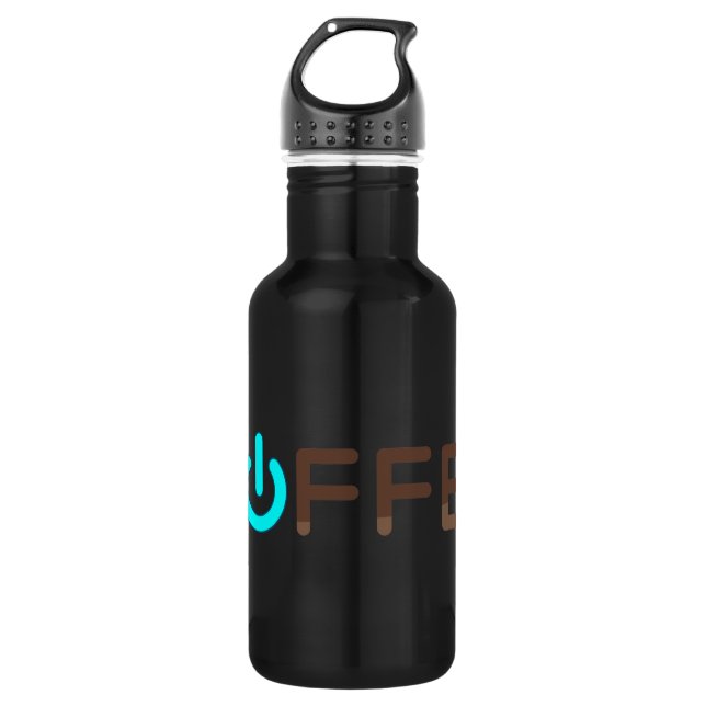Botella De Agua Poder del café (azul) (Anverso)