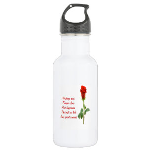 Botella De Agua poema rosa el día de San Valentín