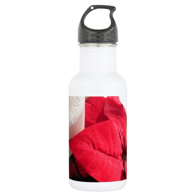 Botella De Agua Poinsettia con Vela (Anverso)