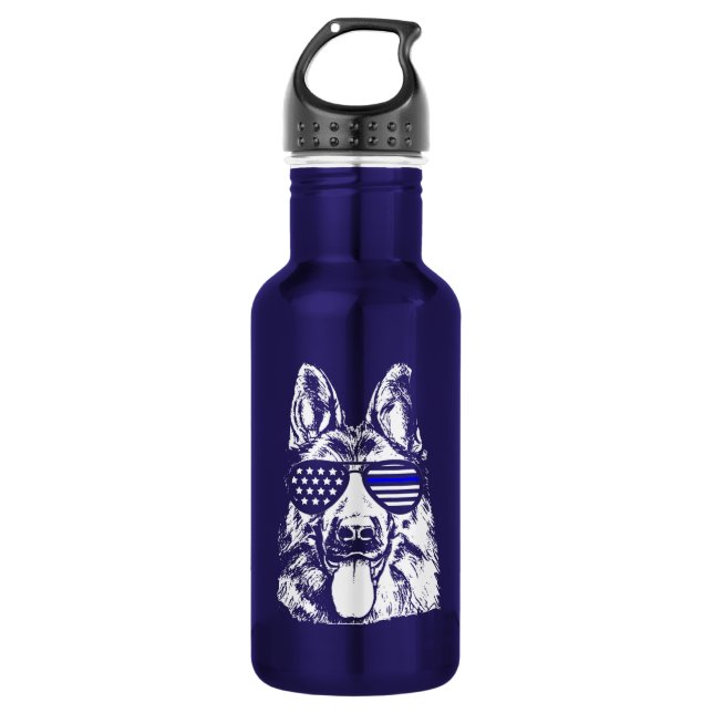 Botella De Agua Policía de Pastor Alemán (Anverso)