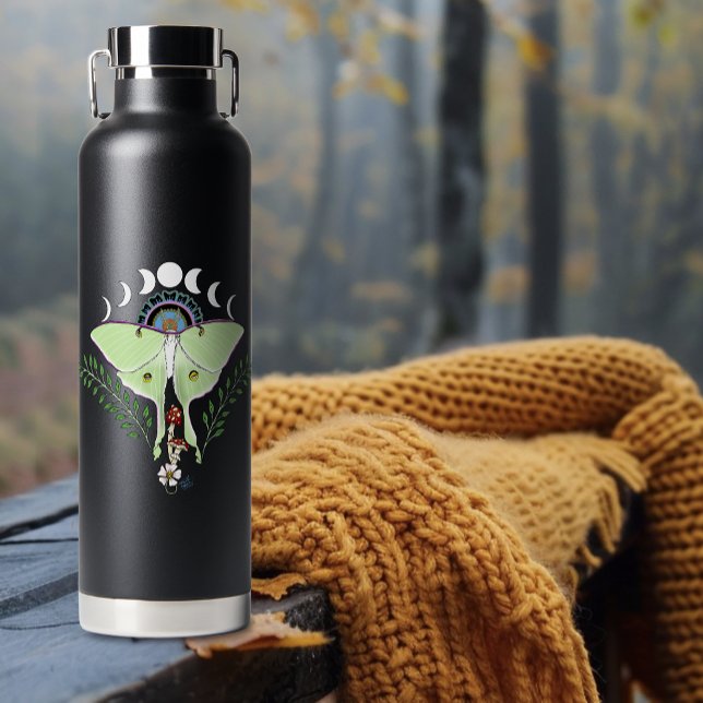 Botella De Agua Polilla Lunar Etérea Mística Verde Celestial (Subido por el creador)