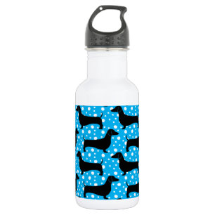 Botella De Agua Polka azul Dachshunds