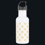 Botella De Agua Polkadots amarillos<br><div class="desc">Polkadots amarillos sobre fondo blanco</div>