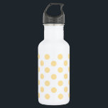 Botella De Agua Polkadots amarillos<br><div class="desc">Polkadots amarillos sobre fondo blanco</div>