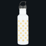 Botella De Agua Polkadots amarillos<br><div class="desc">Polkadots amarillos sobre fondo blanco</div>