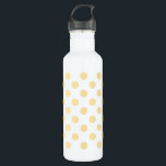 Botella De Agua Polkadots amarillos<br><div class="desc">Polkadots amarillos sobre fondo blanco</div>