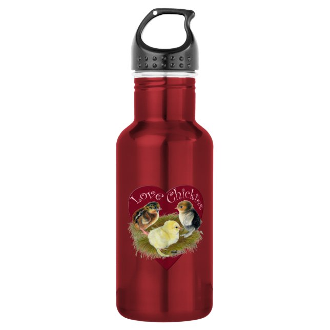 Botella De Agua Pollitos Amorosos (Anverso)