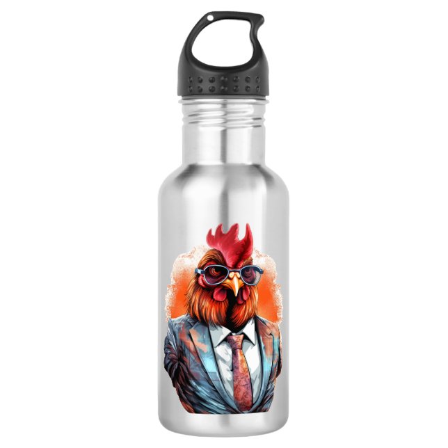 Botella De Agua Pollo Divertido (Anverso)