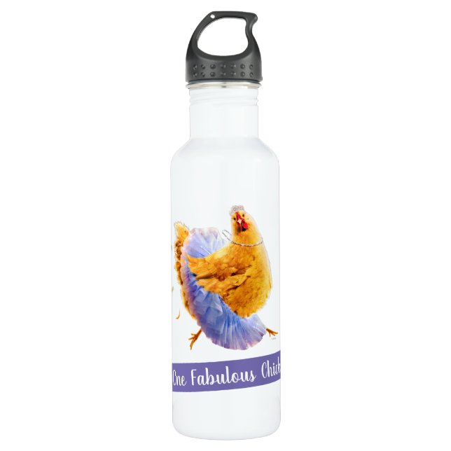 Botella De Agua Pollo en un Tutu (Anverso)