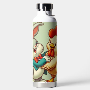 Botella De Agua Pollo y conejo personalizado de carne