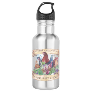 Botella De Agua Pollos y vinos