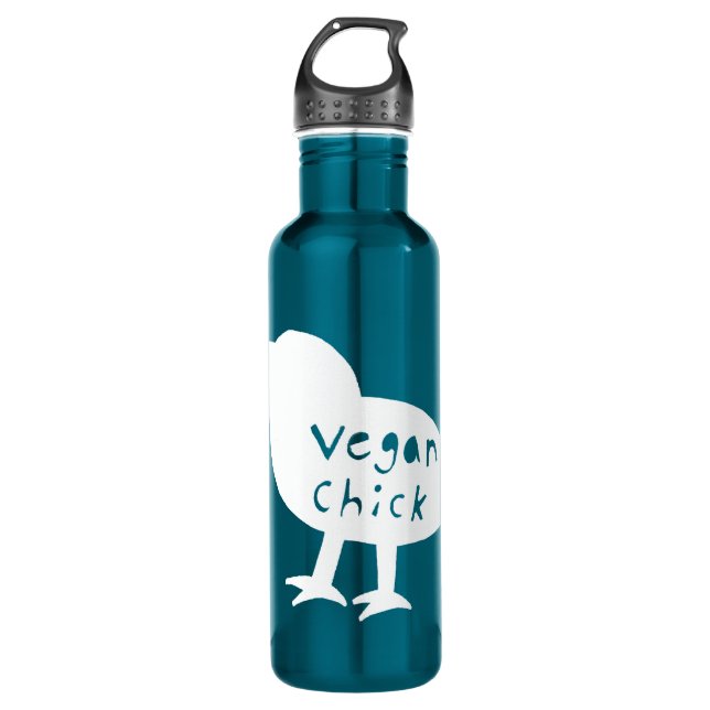 Botella De Agua Polluelo del vegano (Anverso)