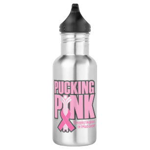 Botella De Agua Poniendo rosado (hockey)
