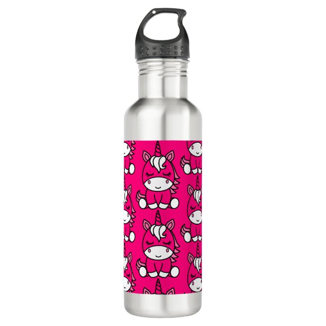 Botella De Agua Pony de Unicornio rosa (Anverso)