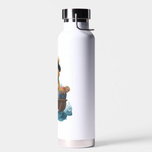 Botella De Agua Poodle Pirata � Perro Divertido del Mar (Izquierdo)
